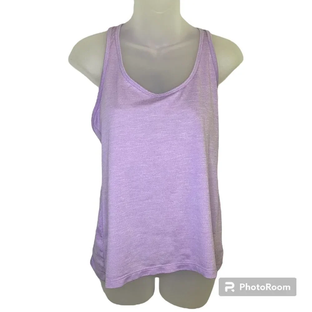 Old Navy Active Purple Loose Elastic Mesh Tank Size Small